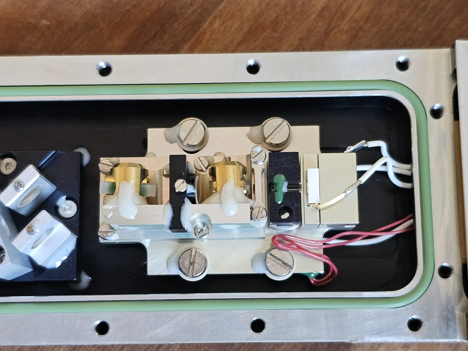 Pump block, top-down view